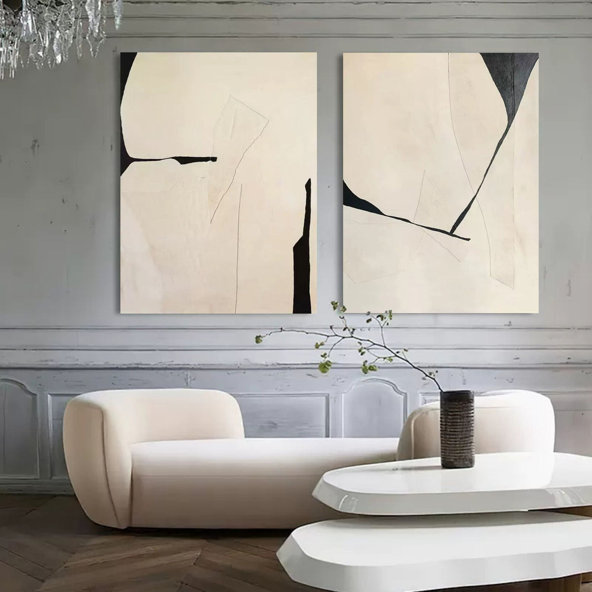 Abstract Painting Set of 2 #SP107 in the living room
