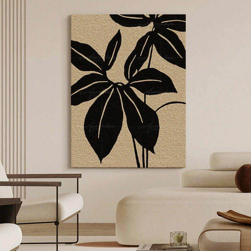 Antique - The Color of Blooming Life Show Texture Painting in Living room