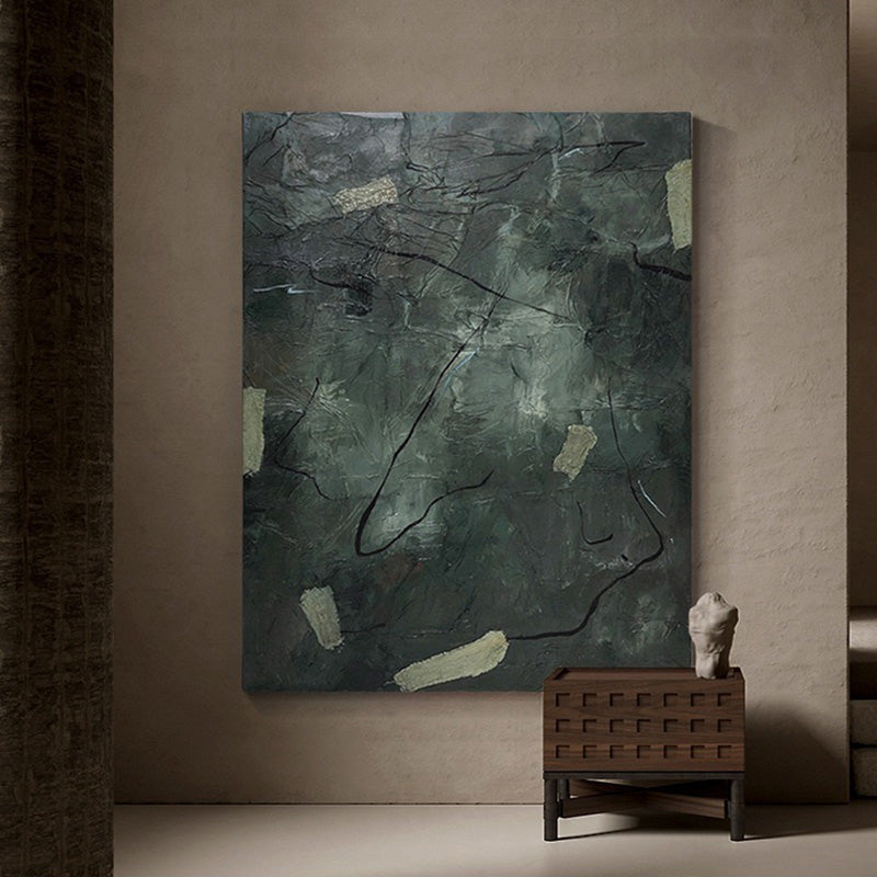 Pure hand-painted retro texture painting for the entrance hall