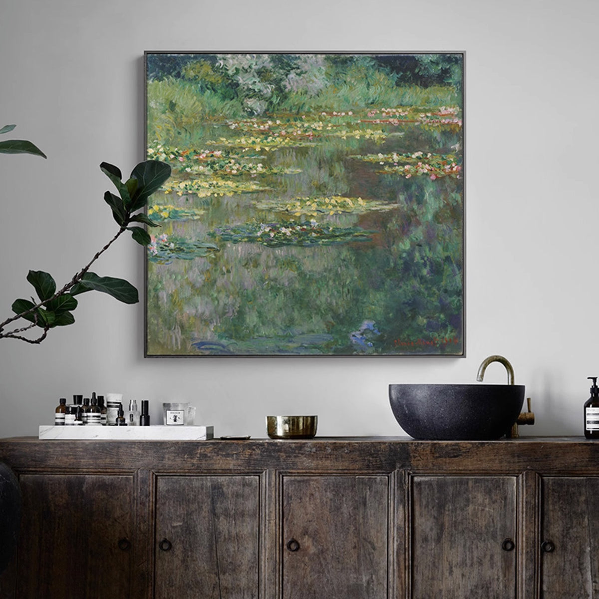Colorful Art Wall Paintings #CA0067, Thirty Only Monet's Water Lilies of the same style, pure hand-painted oil painting high-end light luxury living room, bedroom, modern home decoration painting