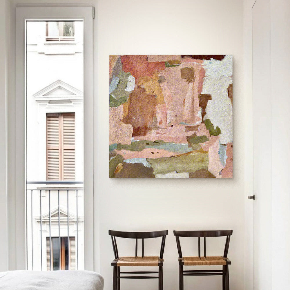 Colorful Art Wall Paintings | Cream style pure hand-painted oil painting