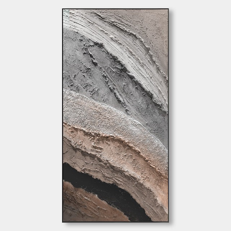 Entrance hall painting, wabi-sabi style decorative painting mural, abstract three-dimensional art painting vertical texture 3D painting
