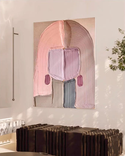 Cream Mocas Apricot - Simple and Gentle Life Pop Art Painting High-end cream decorative painting in  living room
