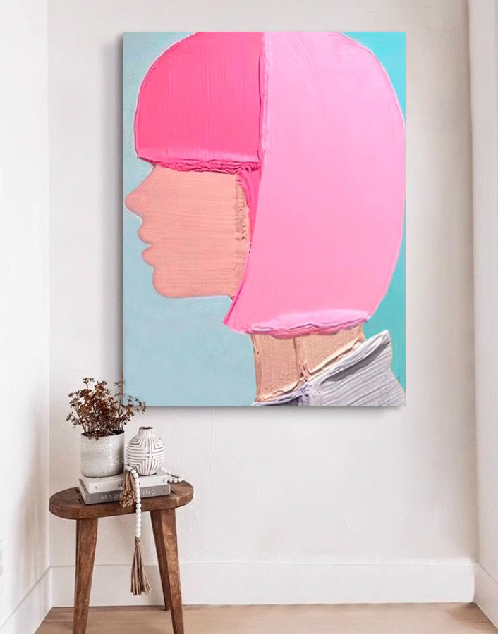 Cream Mocas Pink - Simple and Gentle Life Pop Art Painting Show hand-painted texture abstract painting