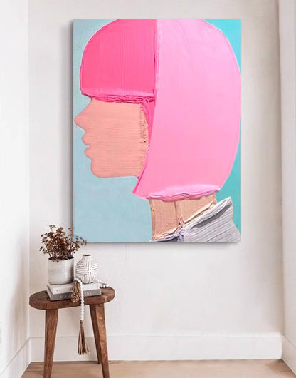 Cream Mocas Pink - Simple and Gentle Life Pop Art Painting Show hand-painted texture abstract painting
