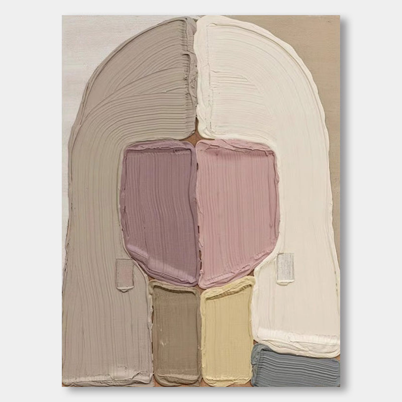 Cream Mocas White - Simple and Gentle Life Pop Art Painting High-end cream decorative painting, hand-painted texture abstract painting