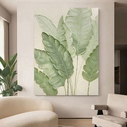 Banana leaf hand-painted texture painting living room sofa