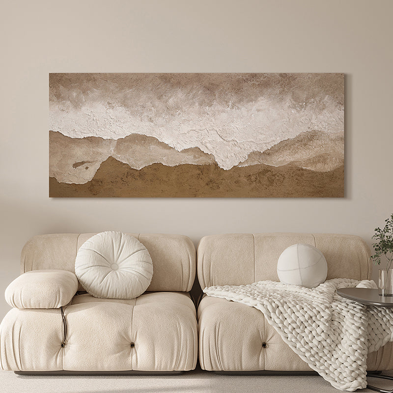 Plaster art texture painting in the living room