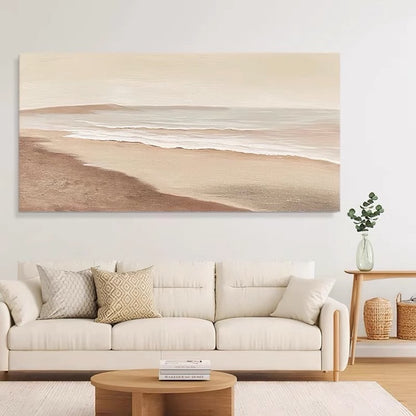 Horizontal dining room hanging paintings, wabi-sabi style minimalist murals PRT0021