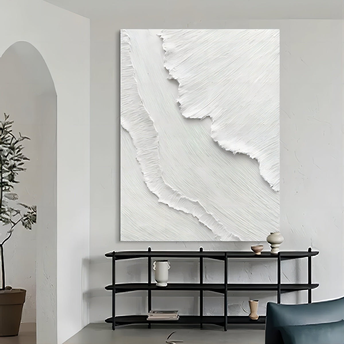 Texture painting, hand-painted oil painting, sandstone painting, finished beach and wave hand-painted