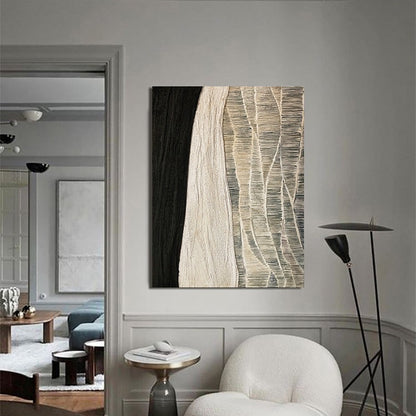 Hand-painted modern minimalist style decorative paintings on the living room wall