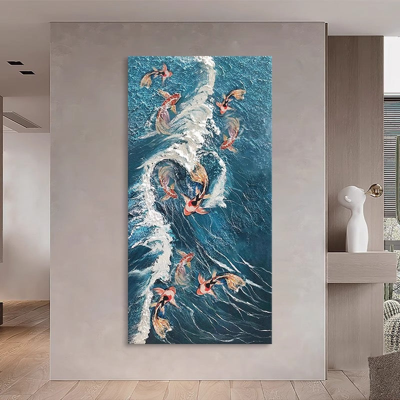 Entrance and living room hanging painting, wave decorative painting