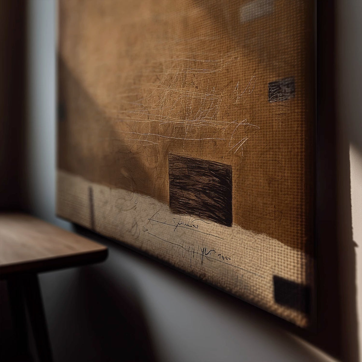 Wabi-sabi three-dimensional hand-painted oil decorative painting, retro mural for entrance and living room background wall ACY354
