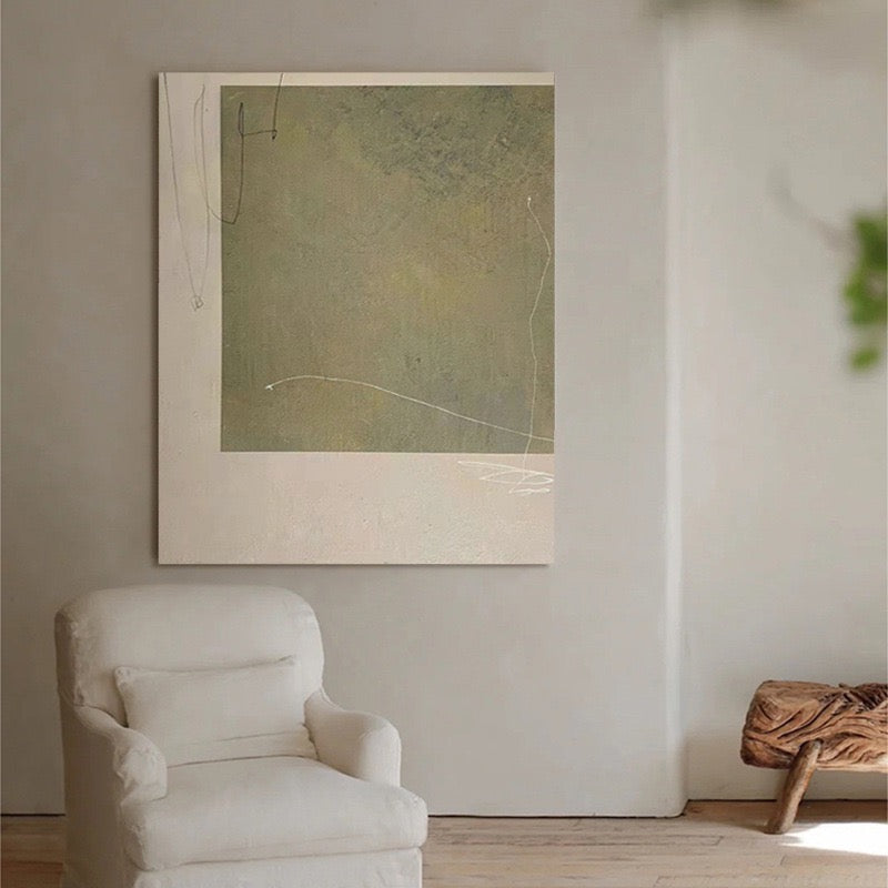 Simple hand-painted oil paintings and abstract paintings in the living room