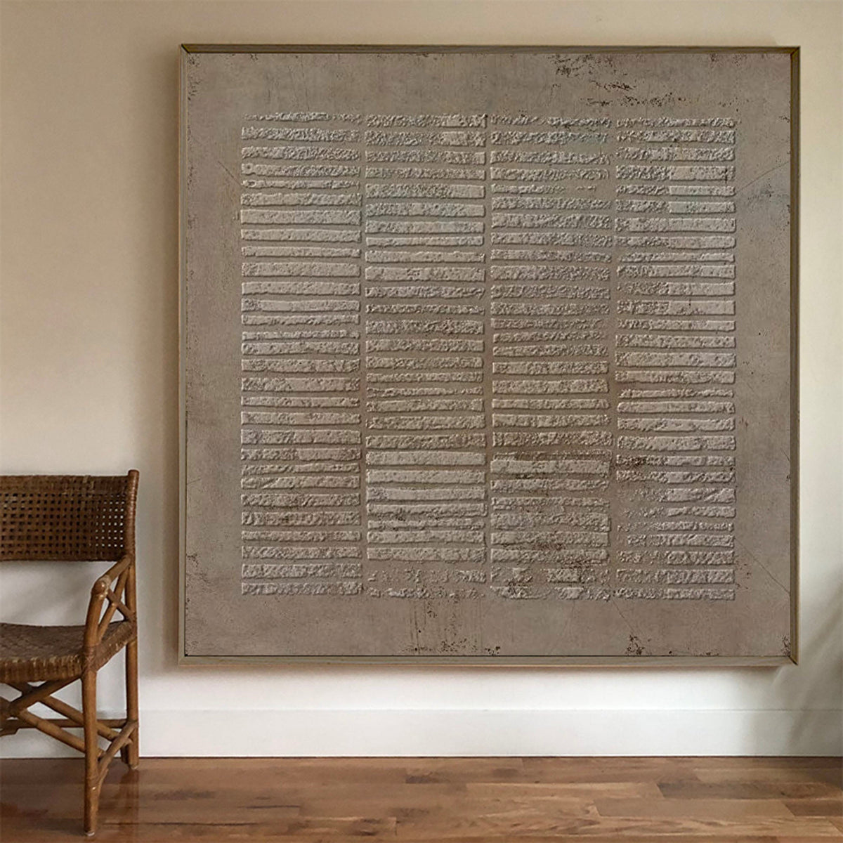 Wabi-sabi art painting in the living room