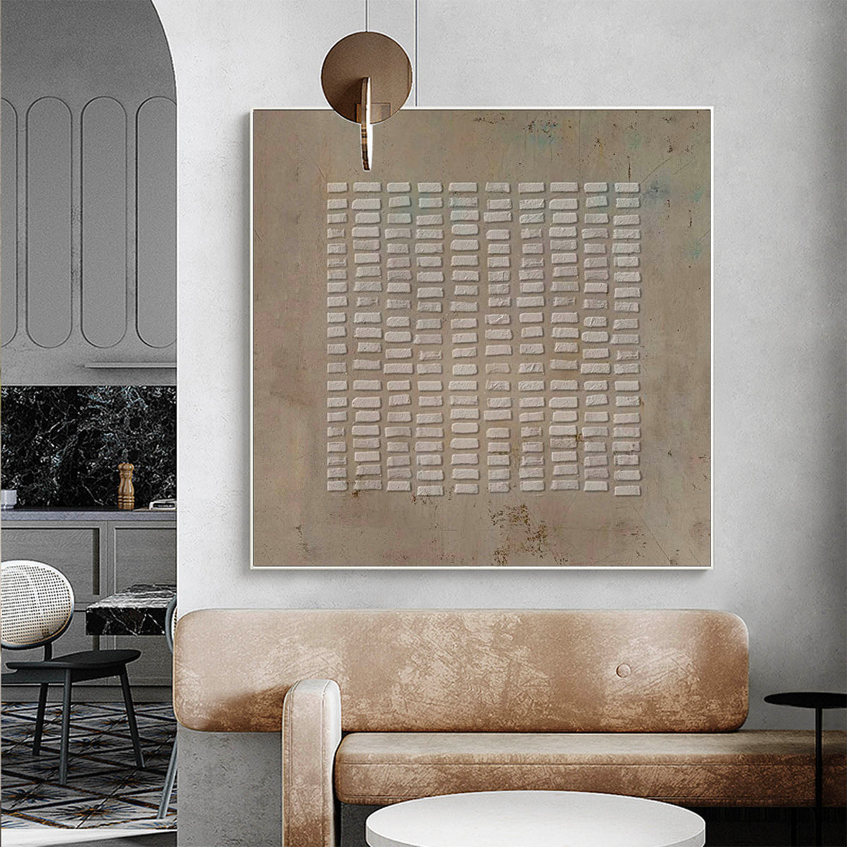 Living room sofa background wall wabi-sabi art painting