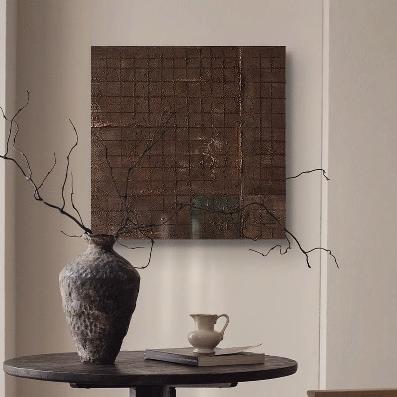 Retro decorative paintings for restaurants, texture murals for living rooms and bedrooms in the wabi-sabi style