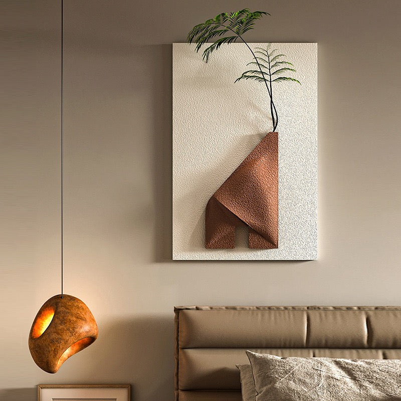 Modern simple porch decorative painting, grand living room with high-end texture three-dimensional sandstone mural, corridor aisle hanging painting