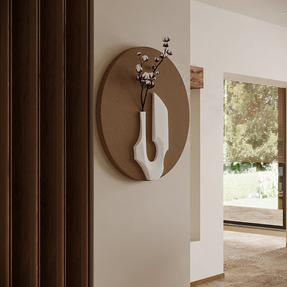 Wabi-sabi style living room decoration painting sandstone texture painting, abstract murals in aisle corridors, circular relief illustrations and hanging paintings.