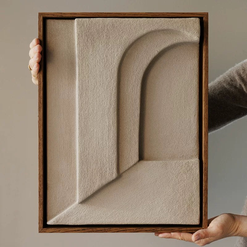 Cream style three-dimensional sandstone hand-painted decorative painting
