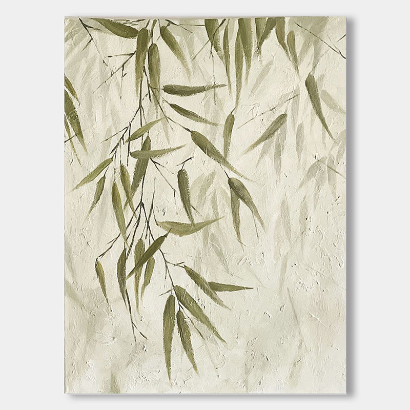 Wabi-Sabi Wall Art Paintings #TX0028, Original bamboo hand-painted minimalist wabi-sabi style decorative oil painting, living room, sofa, porch abstract background wall hanging painting retro decoration.