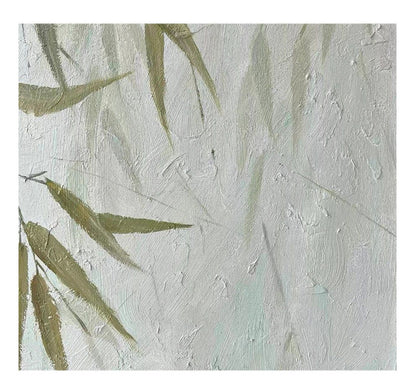 Original bamboo hand-painted minimalist wabi-sabi style decorative oil painting