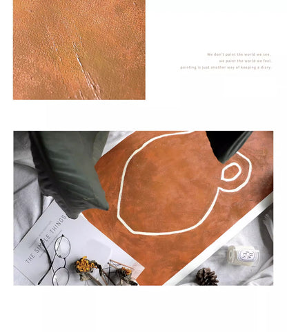 wabi-sabi abject poverty murals and hanging paintings.