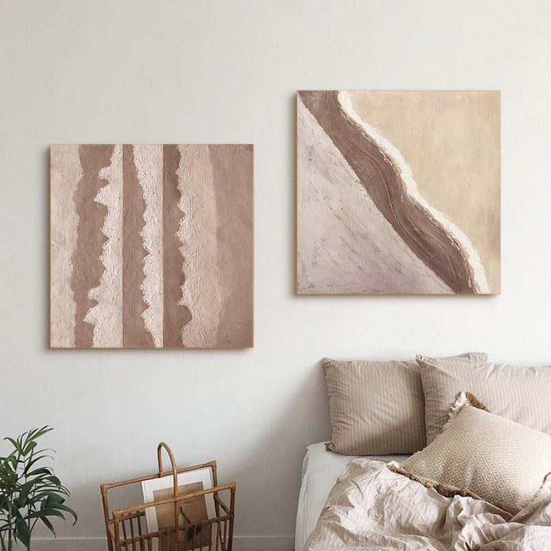 Gold Coast Type and Sunset Boulevard Type Wabi-Sabi Wall Art Paintings