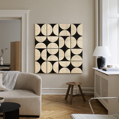 Wabi-sabi style mural on the living room background wall WS0013