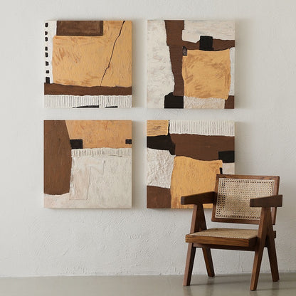 4 wabi-sabi murals on the background wall WS0014