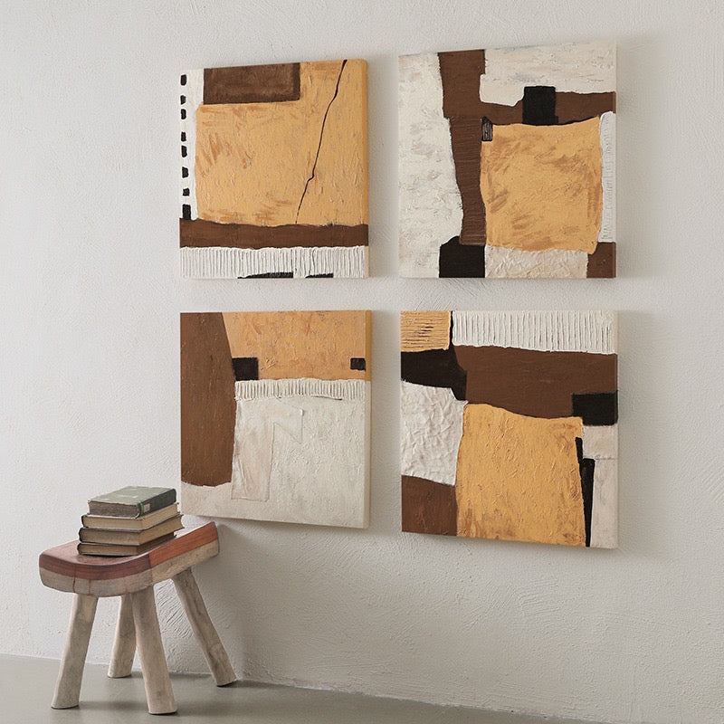 4 wabi-sabi murals on the background wall WS0014