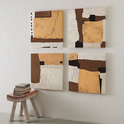 4 wabi-sabi murals on the background wall WS0014