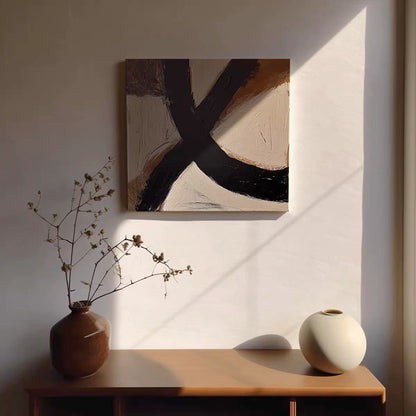 Wabi-sabi style entrance hall hand-painted texture oil painting WS0021