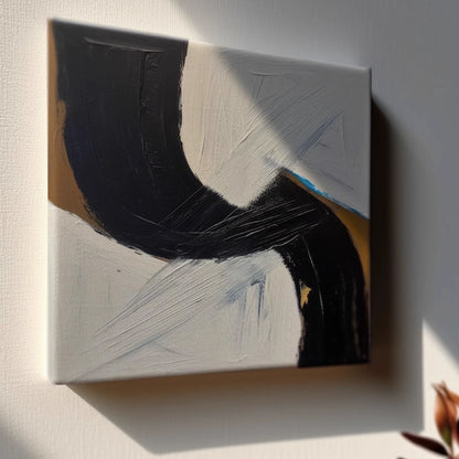 Wabi-sabi style entrance hall hand-painted texture oil painting, living room three-dimensional decorative painting, square artist abstract painting professional design WS0021