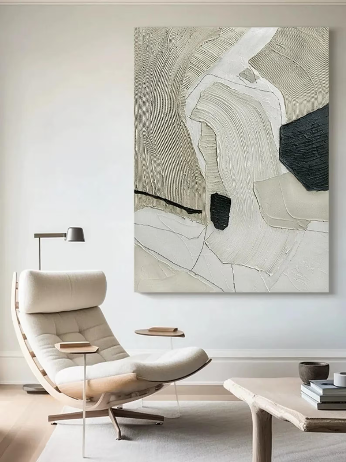 Beige Wabi Sabi 3D Textured Wall Art | Minimalist & Boho Home Decor