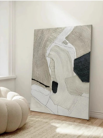 Beige Wabi Sabi 3D Textured Wall Art | Minimalist & Boho Home Decor